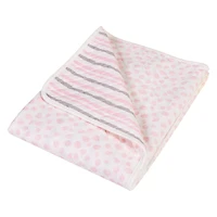 Trend Lab Pink and Gray Cloud Knit Blanket