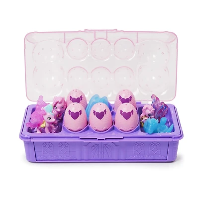 Hatchimals CollEGGtibles, Coffret Famille de licornes avec décor surprise, 10 personnages et 2 accessoires