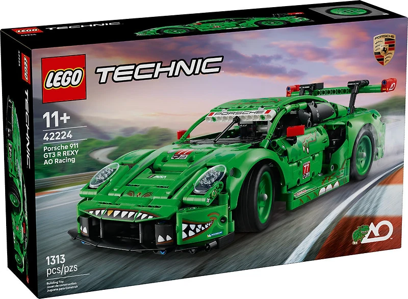LEGO Technic La Voiture de Course Porsche 911 GT3 R REXY AO Racing, Modèle de Voiture, Ensemble de Construction pour Enfants 42224