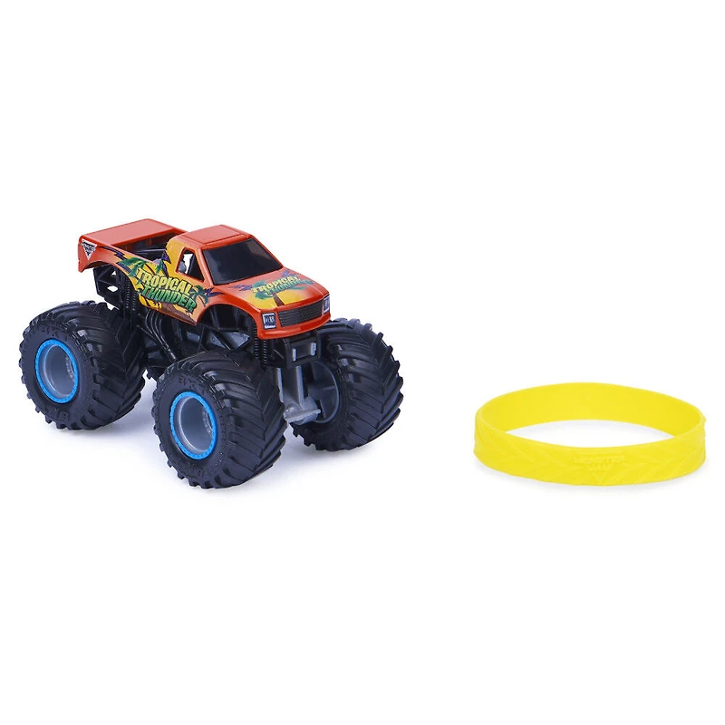 Monster Jam, Monster truck Tropical Thunder officiel, véhicule en métal moulé, série Forces of Nature, échelle 1:64