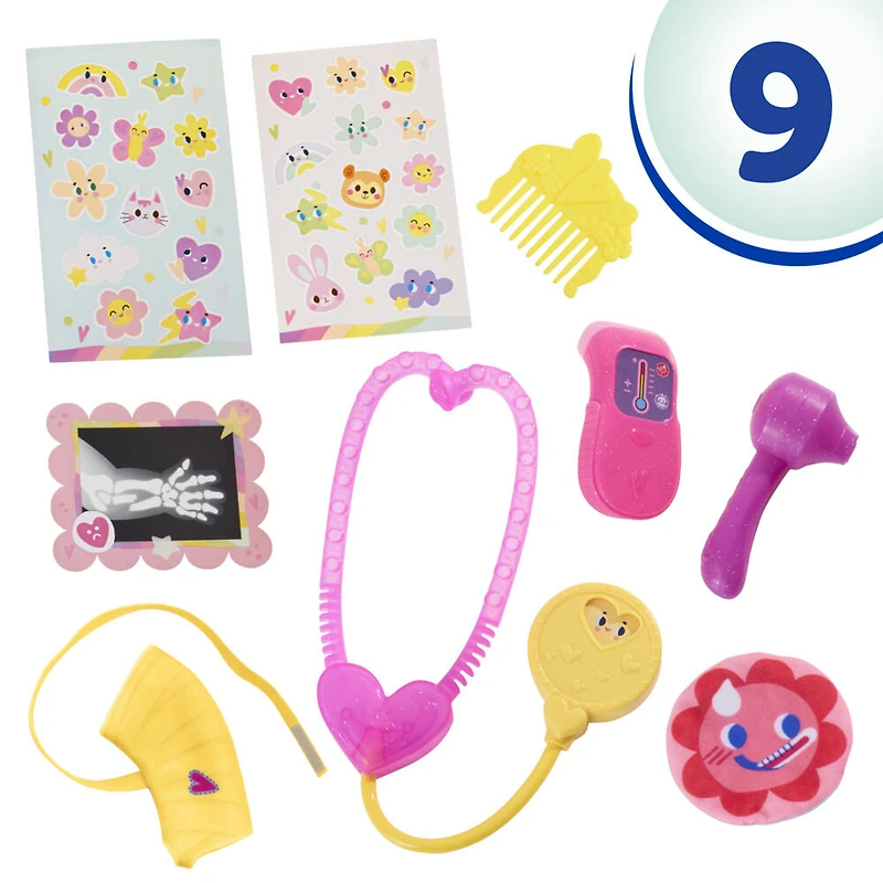Baby Alive, Bella va mieux, coffret de poupée (cheveux bruns foncés) pour jouer au docteur