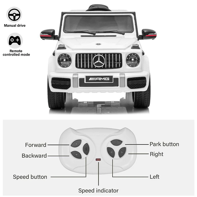 Voltz Toys Mercedes-Benz AMG G63 avec télécommande, blanc