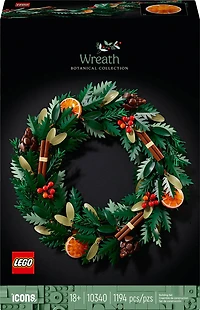 LEGO Icons Wreath-Making Kit, Holiday Garland, Centerpiece Table Decoration, Holiday Home Décor, 10340