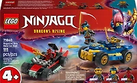 LEGO NINJAGO Le Duel de Voitures de Course entre Rogue et Drix, Ensemble de Jeu de Jouet de Ninja avec 3 Figurines Incluant Nya 71840
