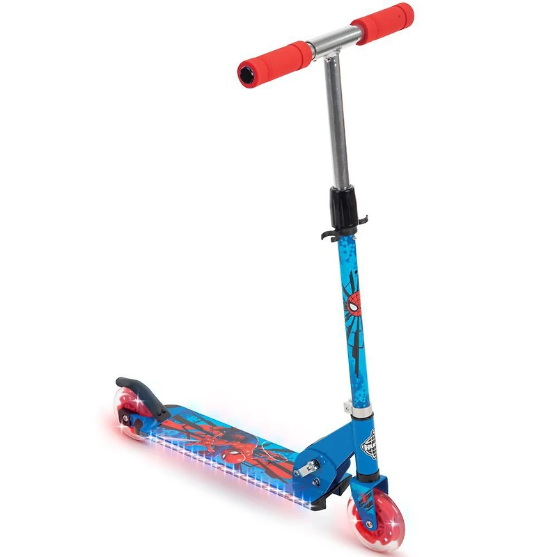 Trottinette Electro-Light Inline avec Marvel Spider-Man de Huffy, Rouge et Bleu