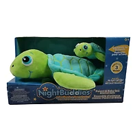 NightBuddies and BabyBuddies Set of 15" and 5" Plush Turtle Green Light-Up Eyes