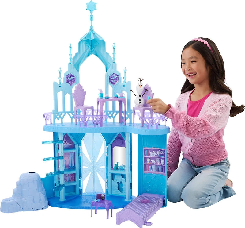 Disney Frozen Elsa's Frozen Ice Palace Castle Playset with Olaf, 5 Play Areas & 21 Accessories