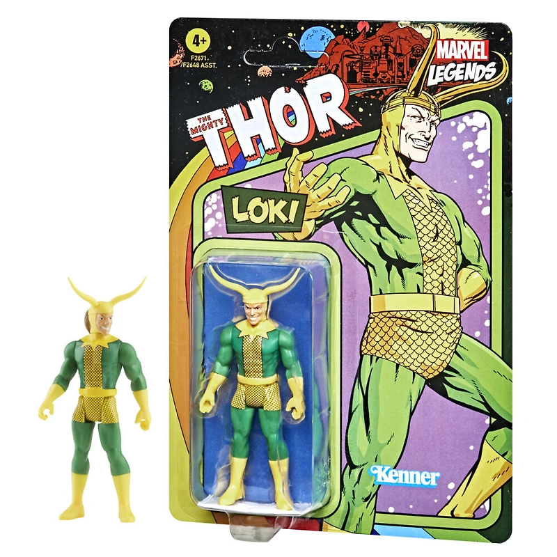 Marvel Legends Series Retro 375, figurines de collection rétro Loki de 9,5 cm