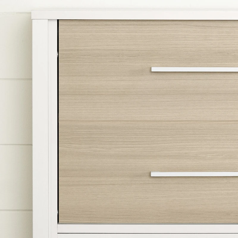 Munich Tête de lit bibliothèque Simple Blanc et Orme naturel