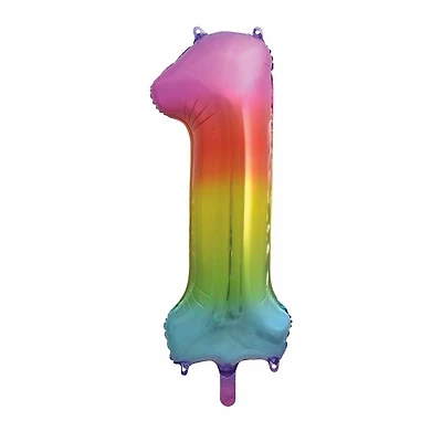 Rainbow Number Shaped Foil Balloon 34