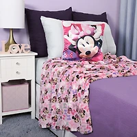 Ensemble de jeté et coussin 2 pièces Disney Minnie Mouse