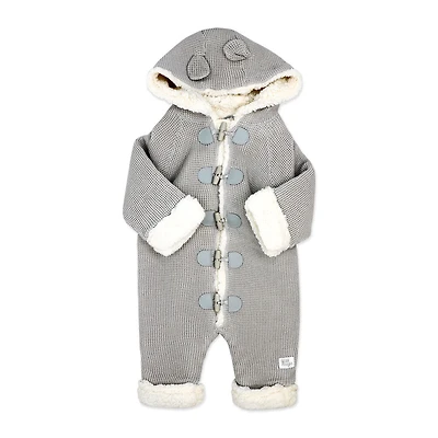 Rock a Bye Baby Combinaison en tricot véritable avec doublure en sherpa : gris 0-3 mois