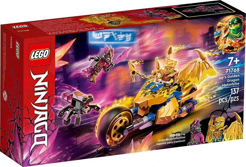 LEGO NINJAGO La moto dragon d'or de Jay 71768 Ensemble de construction (137 pièces)