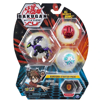 Bakugan, Starter Pack 3 personnages, Darkus Kelion, Créatures transformables à collectionner