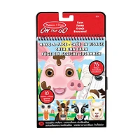 Melissa & Doug On the Go Make-a-Face Reusable Sticker Pad Travel Toy Activity Book - Farm Animals (10 Scenes