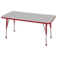 ECR4Kids - Table rectangulaire 61 cm x 121,9 cm - Grise