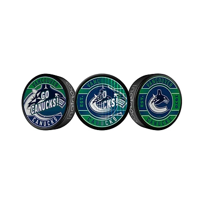 Rondelle avec concept lenticulaire des Vancouver Canucks de la LNH