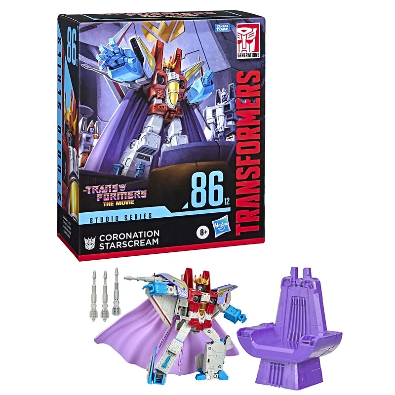 Transformers Studio Series 86-12, figurine Coronation Starscream 1986 de 21,5 cm, classe Leader