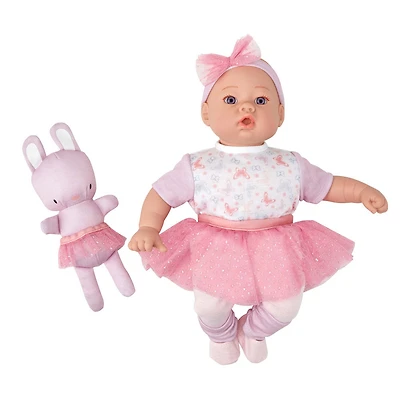 Poupon ballerine de 30,50 cm avec petit lapin en peluche