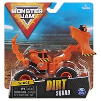 Monster Jam, Monster truck Wedge Dirt Squad Plow officiel avec pièces mobiles, véhicule en métal moulé à l'échelle 1:64