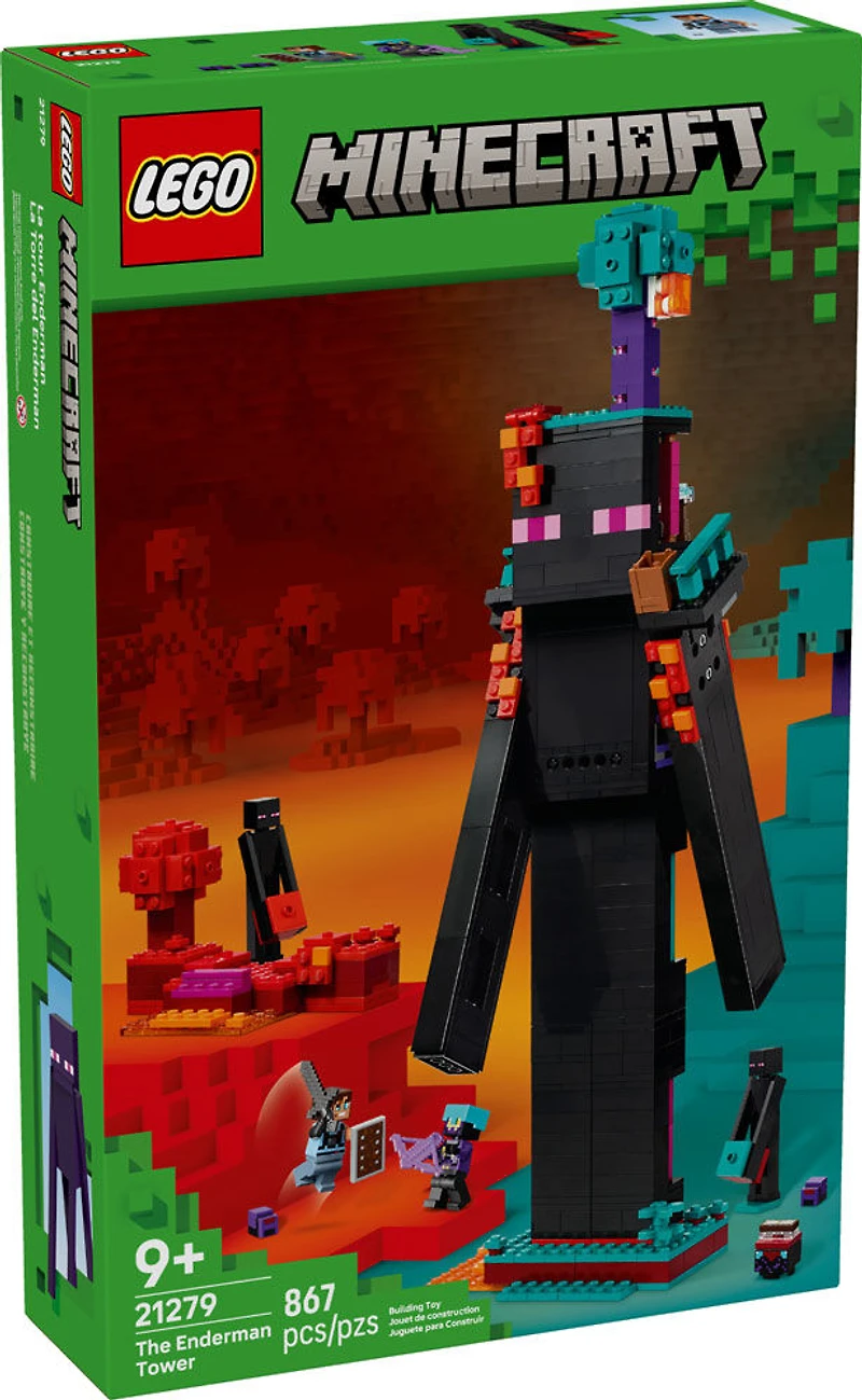 LEGO Minecraft The Enderman Tower Building Toy for Boys, Girls, and Gamers Ages 9+ - 21279