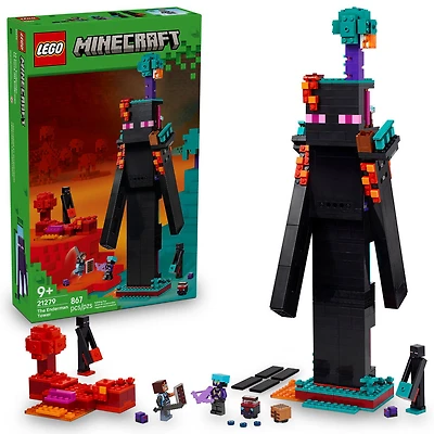 LEGO Minecraft The Enderman Tower Building Toy for Boys, Girls, and Gamers Ages 9+ - 21279