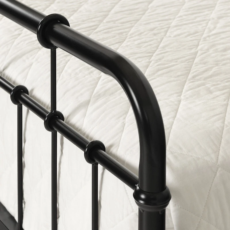 Vito Lit complet en métal Simple Noir solide