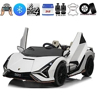 KIDSVIP Voiture porteur 2 places Lamborghini Sian 4X4 24 V sous licence pour enfants avec RC