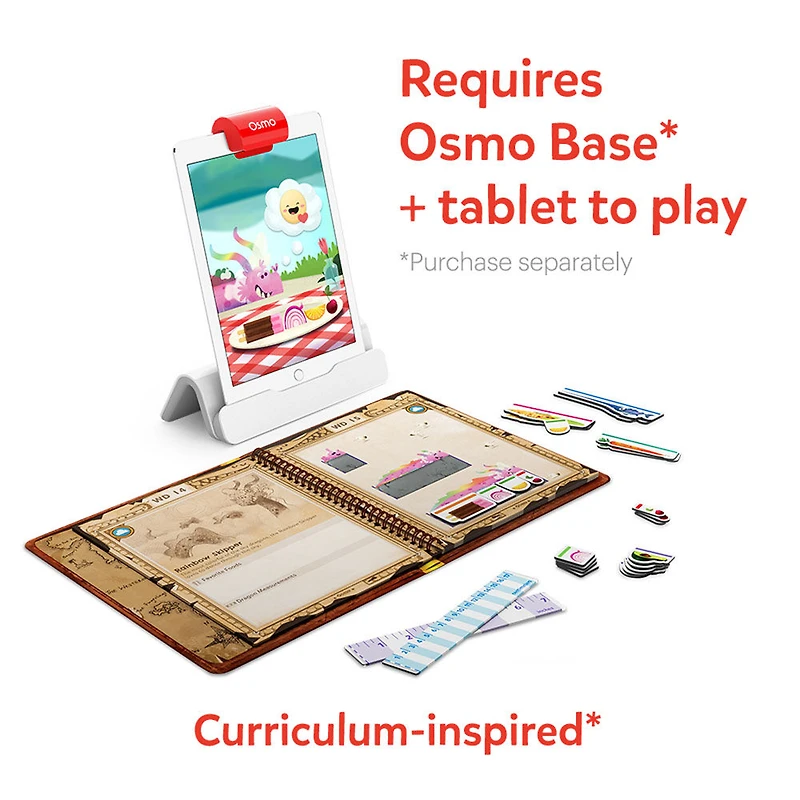 Osmo - Le magicien des maths et Les secrets des dragons - Niveau CP-CE1 - Mesurer & Estimer- Jouet STEM (Une base Osmo est nécessaire pour jouer)