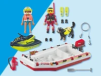 Playmobil - Bateau de pompier et scooter des mers