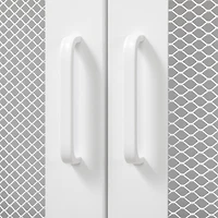 Crea Meuble de rangement avec portes grillagées en métal Blanc solide