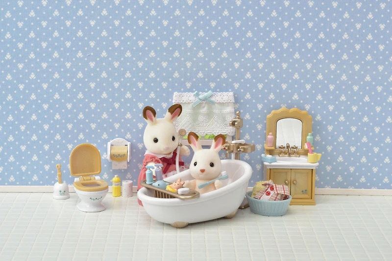 Ensemble de salle de bain Calico Critters Country, meubles et accessoires de maison de poupée