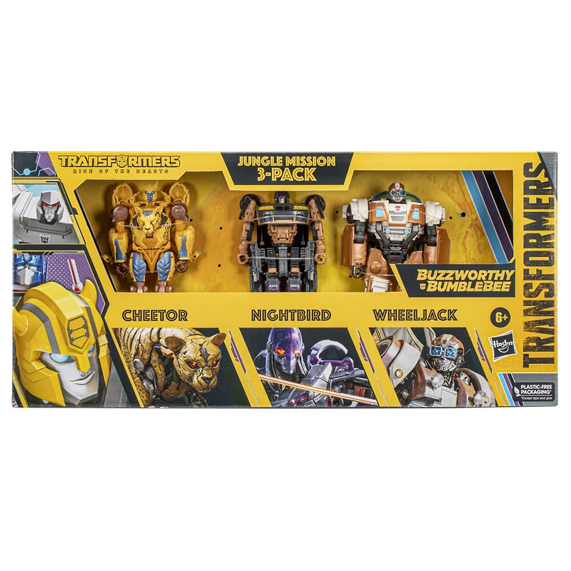 Transformers: Rise of the Beasts Buzzworthy Bumblebee Jungle Mission, Pack de 3 figurines de 12,5 cm - Notre exclusivité