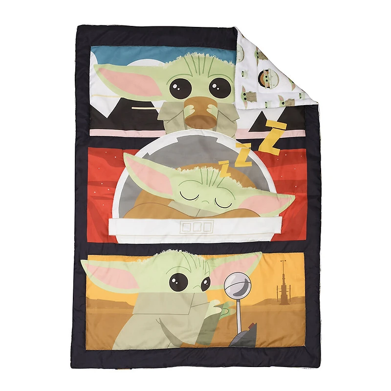 Star Wars The Mandalorian 3 Piece Toddler Bedding Set with Reversible Comforter, Fitted Sheet and Pillowcase by Nemcor