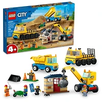 LEGO City Construction Trucks and Wrecking Ball Crane 60391 (235 Pieces)