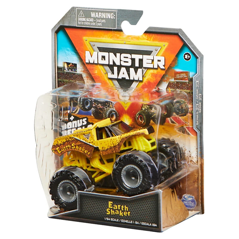 Monster Jam, Monster truck EarthShaker officiel, véhicule en métal moulé, série Arena Favorites, échelle 1:64