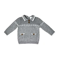 Rock a Bye Baby Pull en tricot avec poches et pantalon : gris 0-3 mois