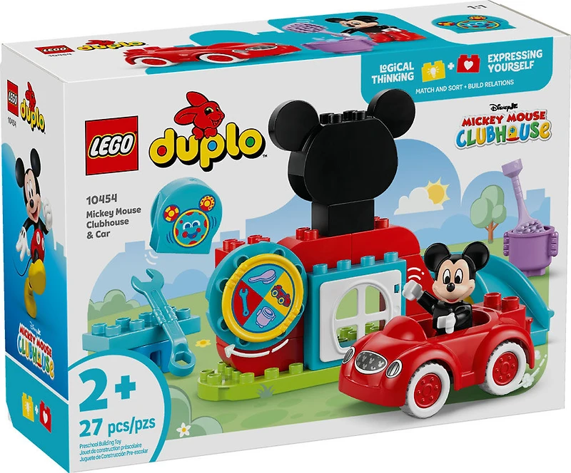 LEGO DUPLO | Disney La maison et la voiture de Mickey, Ensemble de construction, Jouet de tri à construire 10454