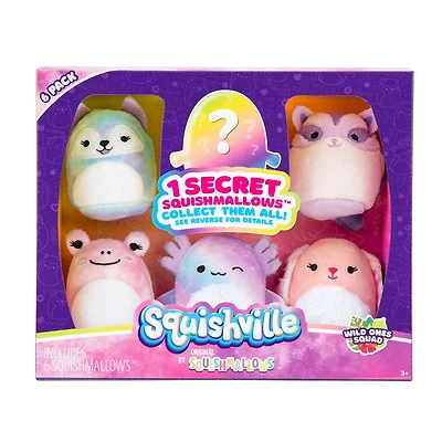 Squishville mini Squishmallow, paquet de 6 - Escouade déchaînée