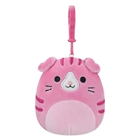 Squishmallows 3.5" Clip On - Geraldine le chat écossais rose