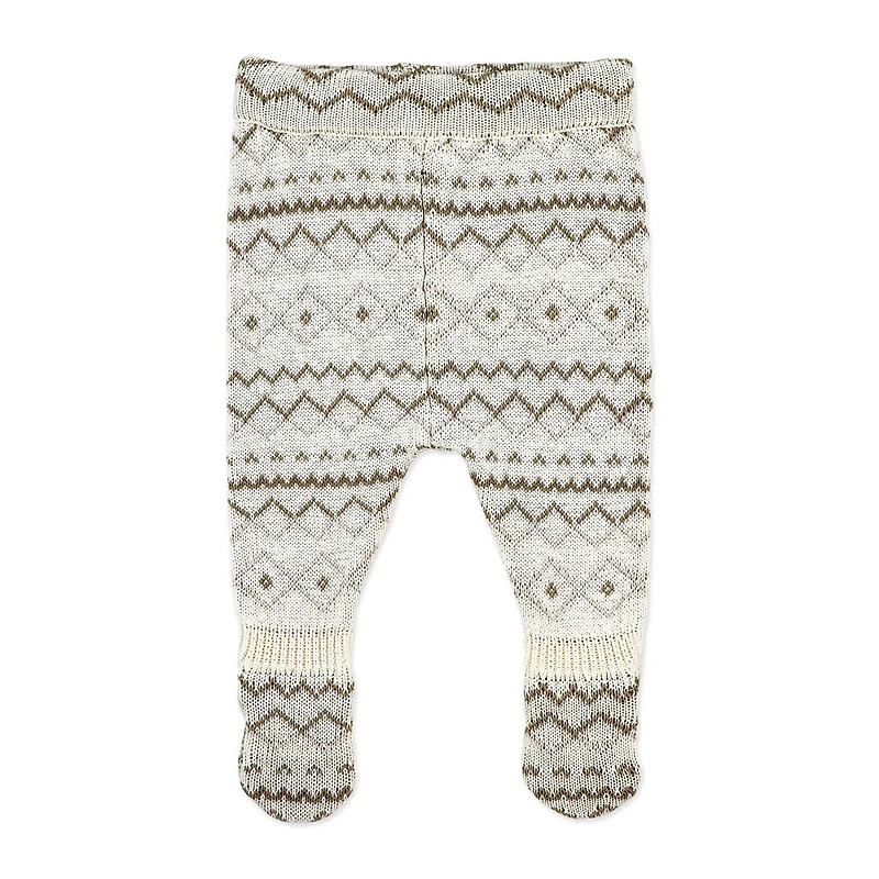 Rock a Bye Baby Ensemble cardigan en tricot avec pieds : Fairisle crème 0-3 mois
