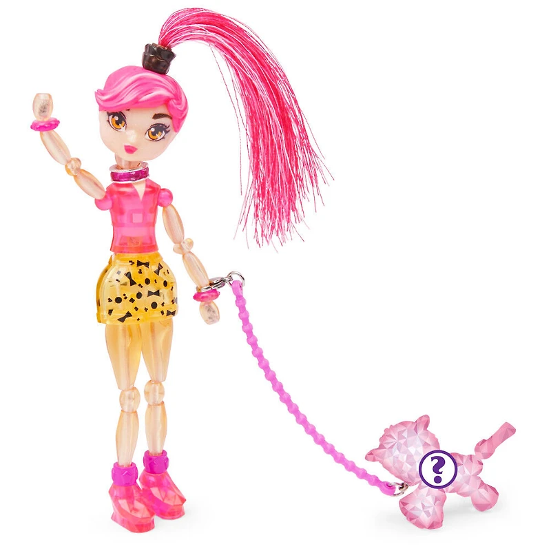 Twisty Girlz, Series 2, Queen Gleam Transforming Doll to Collectible Bracelet with Mystery Twisty Petz