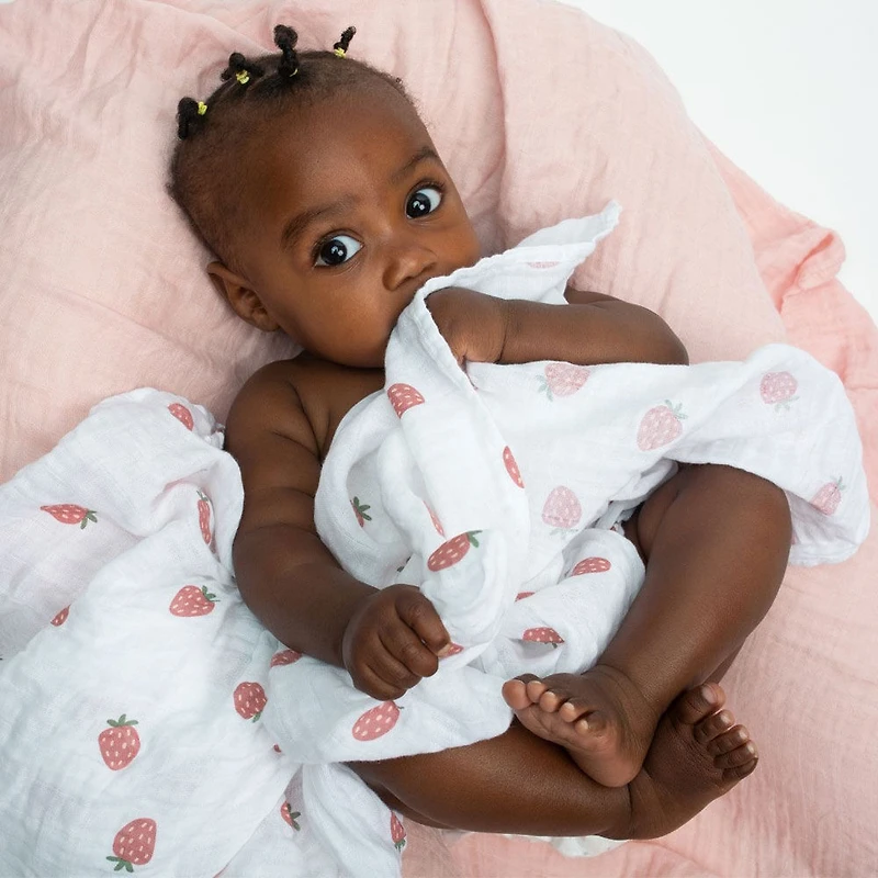 Lulujo - Langes en mousseline 2PK - Fraises et ball