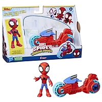Marvel Spidey et ses Amis Extraordinaires, figurine articulée Spidey avec moto