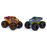 Monster Jam, Monster trucks Radical Rescue vs Blue Thunder officiels qui changent de couleur en métal moulé, échelle 1:64