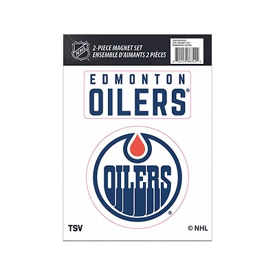 Ensemble de 2 aimants des Edmonton Oilers de la LNH