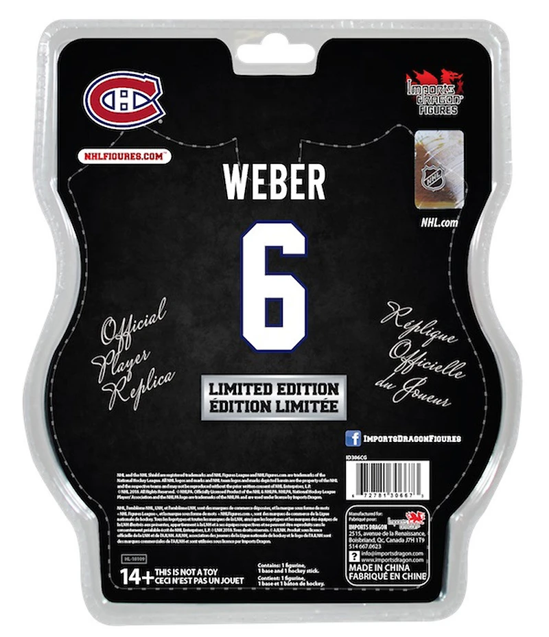 Shea Weber<br>Canadiens de Montréal Figurine de 6 pouces de la LNH.
