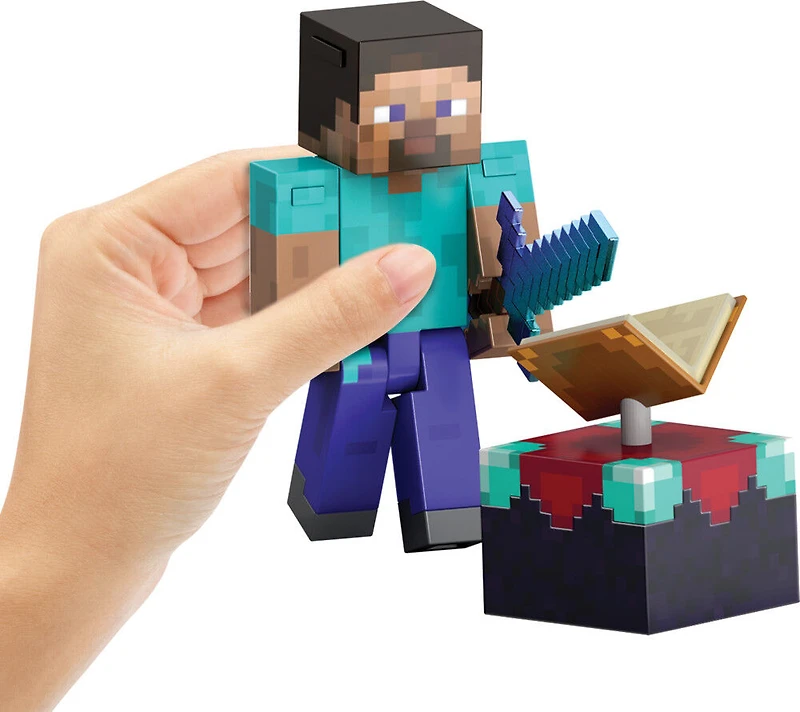 Minecraft-Steve Diamond Level-Figurine articulée 14 cm et accessoires