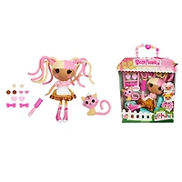 Lalaloopsy Silly Hair Doll - Scoops Waffle Cone with Pet Cat, 13" ice cream theme hair styling doll