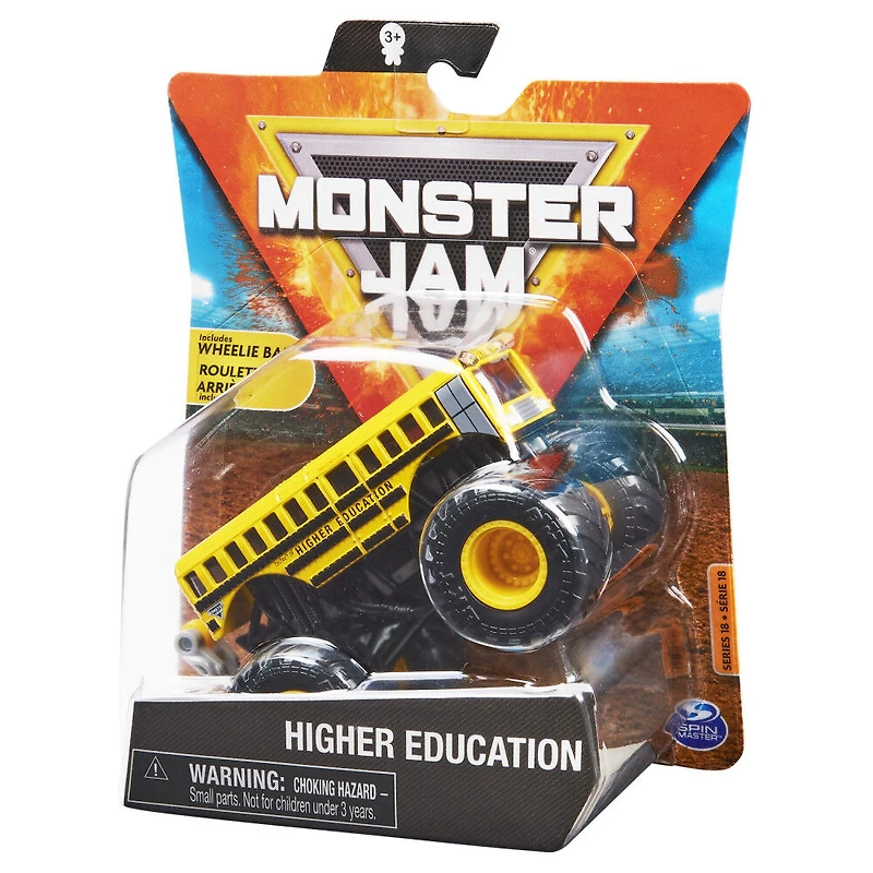 Monster Jam, Monster truck Higher Education officiel, véhicule en métal moulé, série Arena Favorites, échelle 1:64
